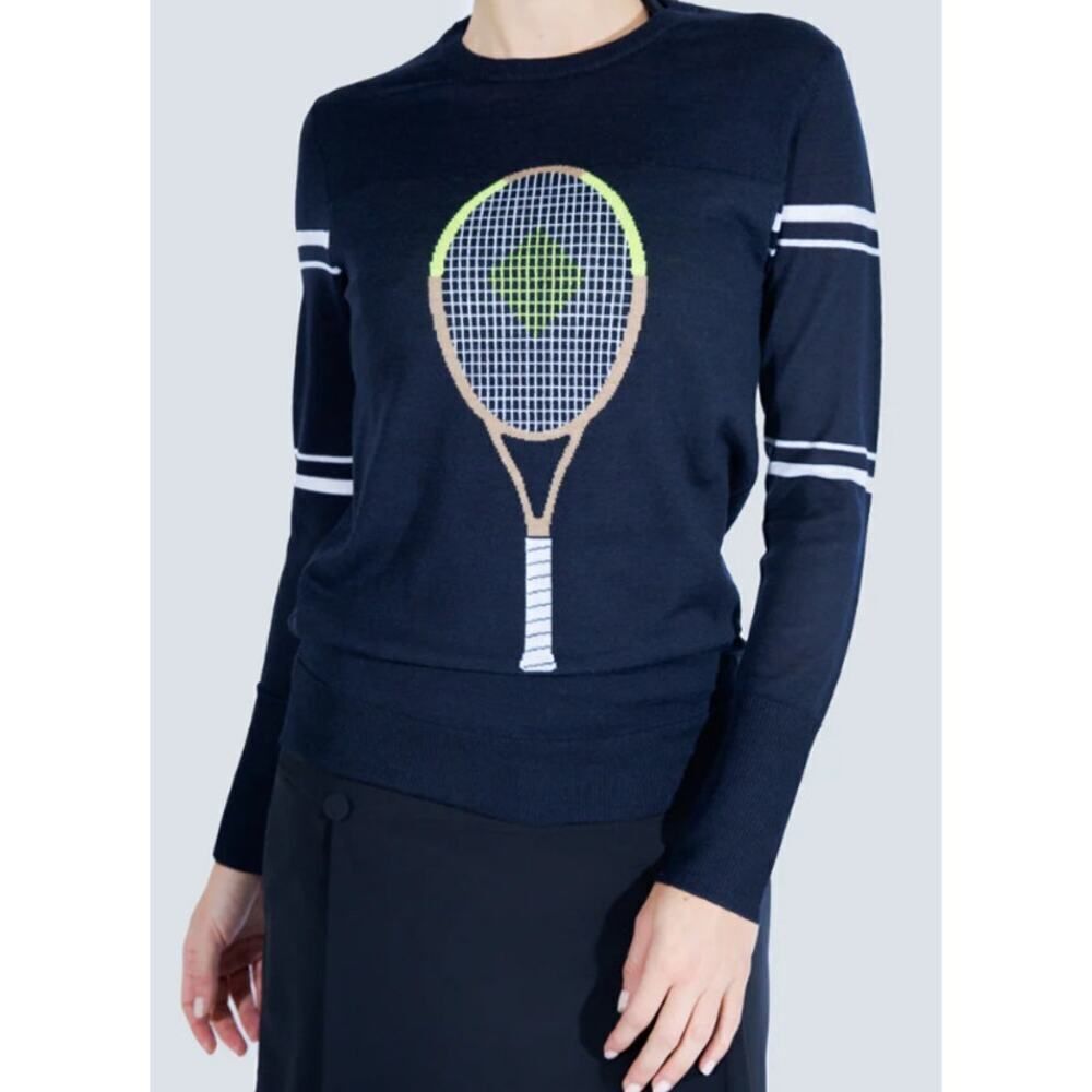 NWT L’etoile Sport The Racquet Sweater in Navy Sz. XL